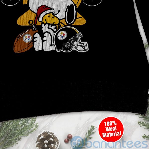 Pittsburgh Steelers Funny Charlie Brown Peanuts Snoopy Christmas Tree Ugly Christmas 3D Sweater Product Photo