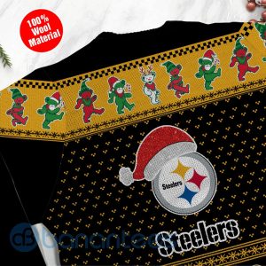 Pittsburgh Steelers Grateful Dead SKull And Bears Custom Name Ugly Christmas 3D Sweater Product Photo