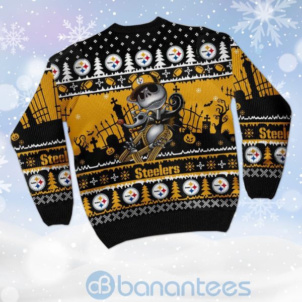 Pittsburgh Steelers Jack Skellington Halloween Ugly Christmas 3D Sweater Product Photo