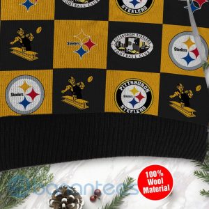 Pittsburgh Steelers Logo Checkered Flannel Design Ugly Christmas 3D Sweater Product Photo
