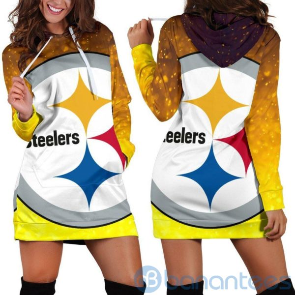 Pittsburgh Steelers Logo Hoodie Dress For Women Product Photo