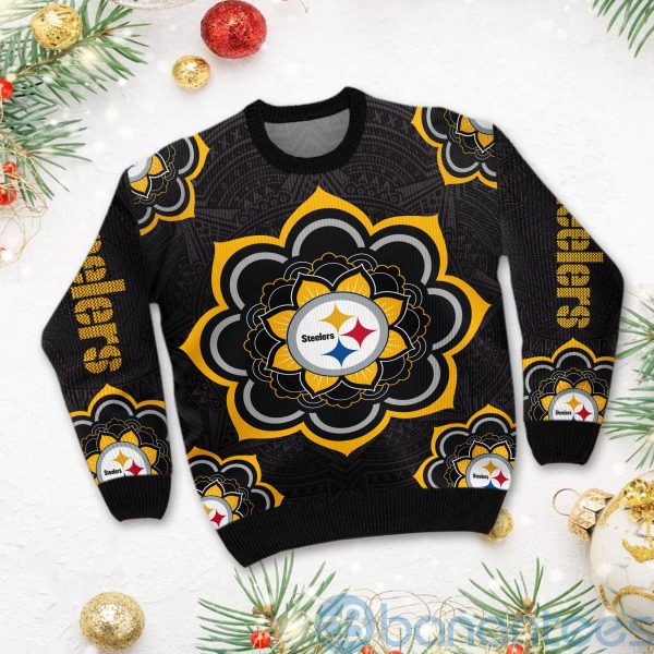 Pittsburgh Steelers Mandala Logo Ugly Christmas 3D Sweater Product Photo