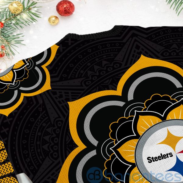Pittsburgh Steelers Mandala Logo Ugly Christmas 3D Sweater Product Photo