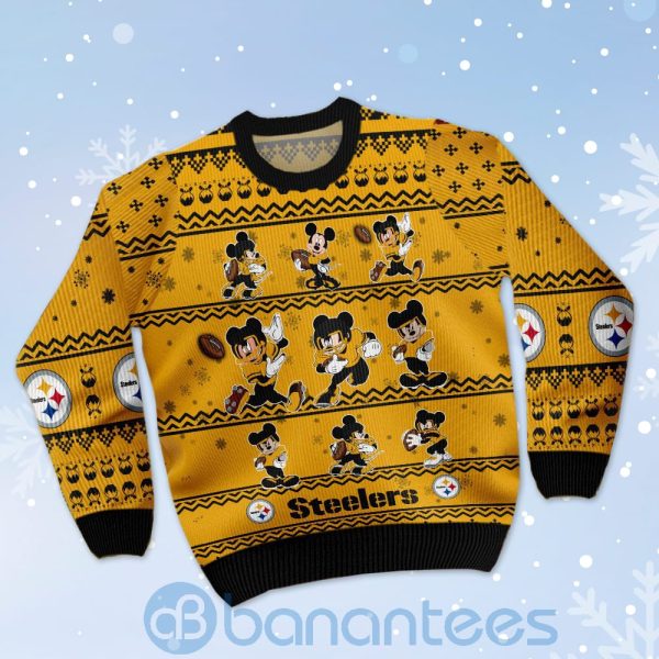 Pittsburgh Steelers Mickey Mouse Ugly Christmas 3D Sweater Product Photo