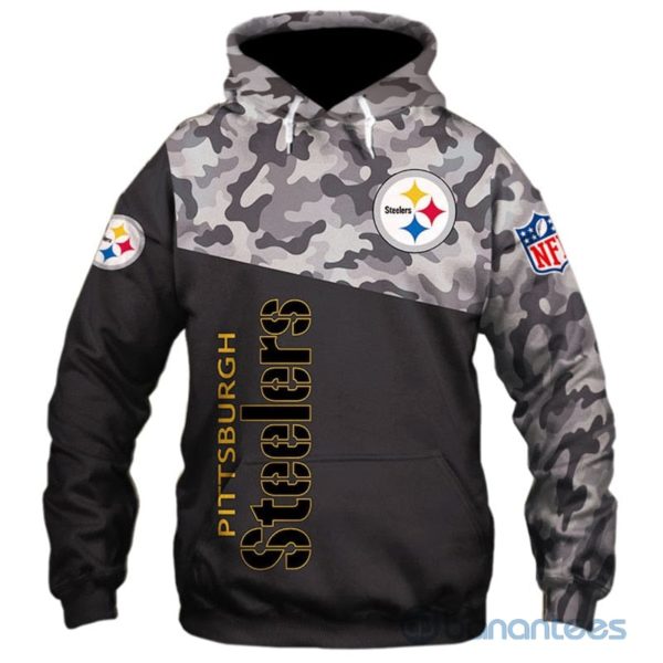 Pittsburgh Steelers Military Camo Pattern Printed 3D Hoodie Zip Hoodie Product Photo
