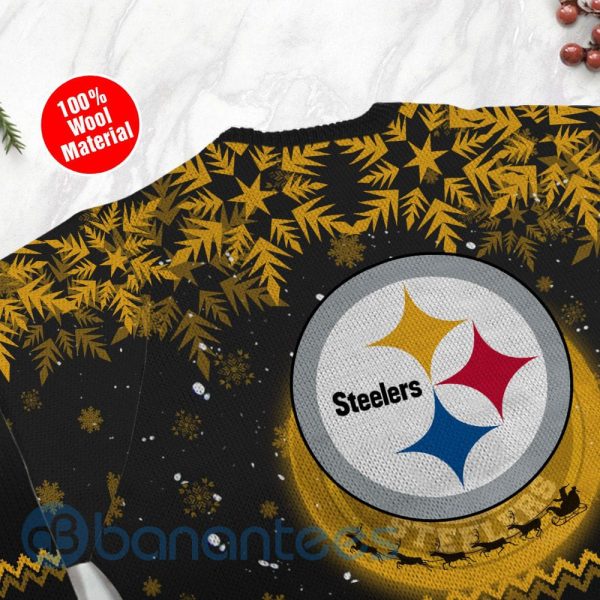 Pittsburgh Steelers Santa Claus In The Moon Ugly Christmas 3D Sweater Product Photo