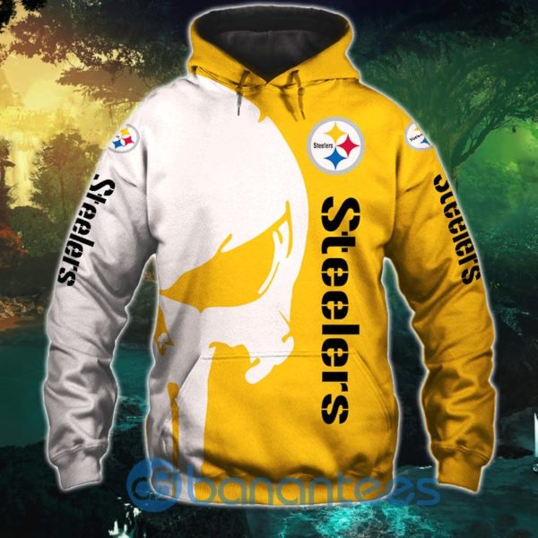 Pittsburgh Steelers Skull Design Full Printed 3D Hoodie Zip Hoodie Product Photo