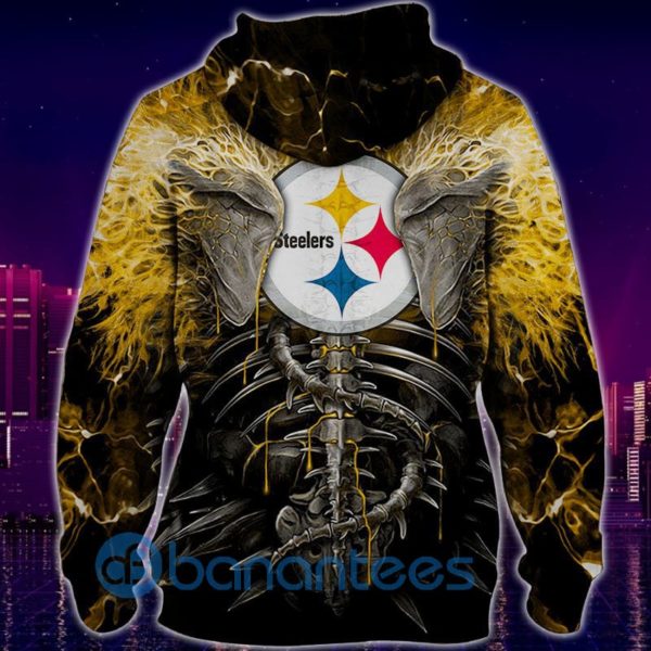 Pittsburgh Steelers Skull Halloween All Over Printed 3D Hoodie, Zip Hoodie Product Photo