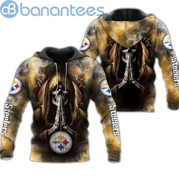 Pittsburgh Steelers Skull Smoke All Over Printed 3D Hoodie Zip Hoodie Product Photo