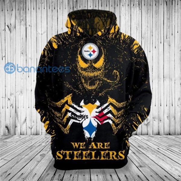 Pittsburgh Steelers Venom All Over Printed 3D Hoodie Zip Hoodie Product Photo