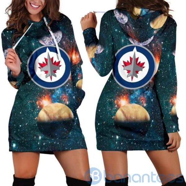 Planet Winnipeg Jets Hoodie Dress For Women Product Photo