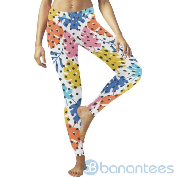 Polka Dot Plant Leggings For Women Product Photo