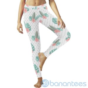 Polka Dot Plant Leggings For Women Product Photo