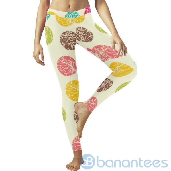 Polka Dot Tropical Plant Leggings For Women Product Photo