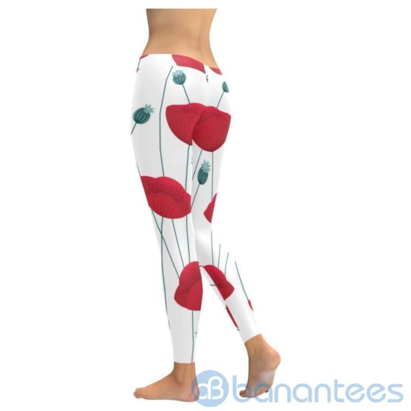 Poppy Flower Leggings For Women Product Photo