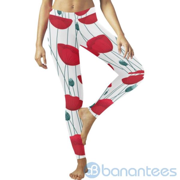 Poppy Flower Leggings For Women Product Photo