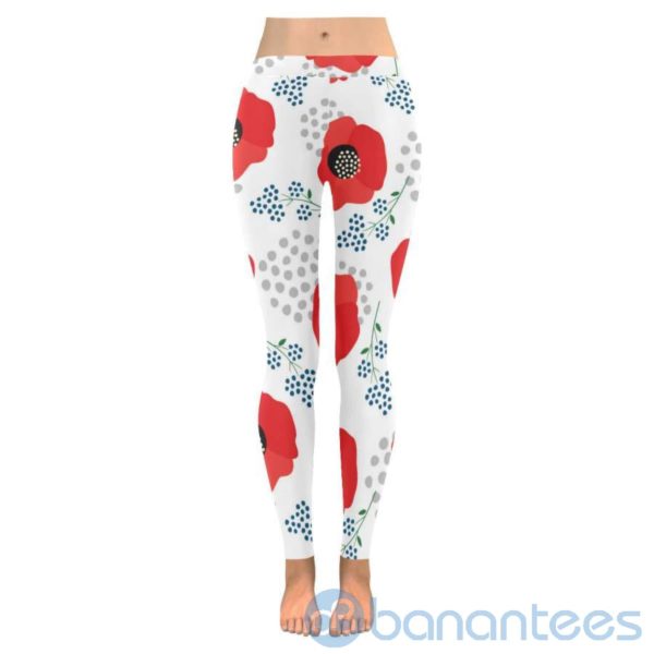 Poppy Red Flower Leggings for Women Product Photo
