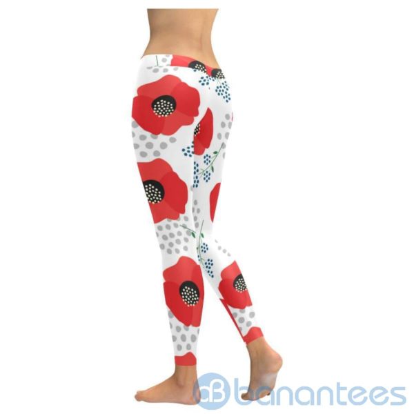 Poppy Red Flower Leggings for Women Product Photo