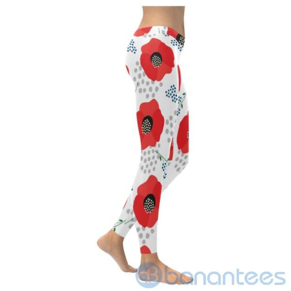 Poppy Red Flower Leggings for Women Product Photo