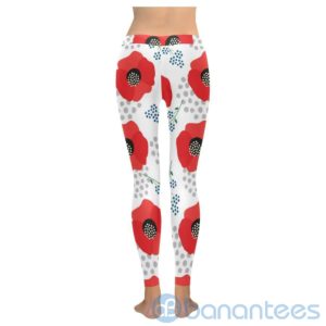 Poppy Red Flower Leggings for Women Product Photo