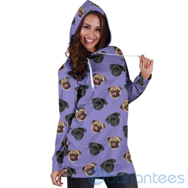 Pug Head Pug Lover Hoodie Dress For Women Product Photo