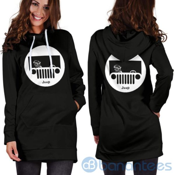 Pug Jeep Hoodie Dress For Women Product Photo