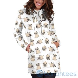 Pug Pattern Hoodie Dress For Women Product Photo