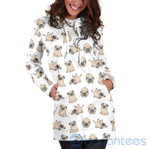 Pug Pattern Hoodie Dress For Women Product Photo