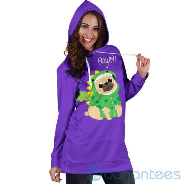 Pug Rawr Hoodie Dress For Women Product Photo