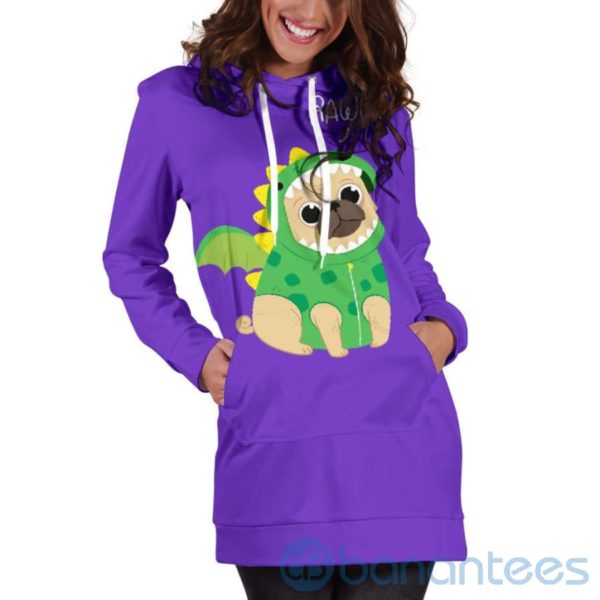 Pug Rawr Hoodie Dress For Women Product Photo