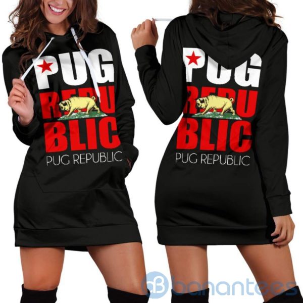 Pug Republic Hoodie Dress For Women Product Photo