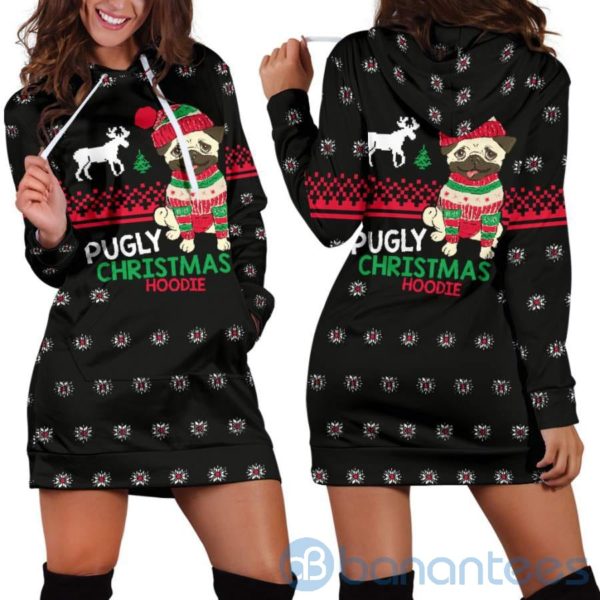 Pugly Christmas Hoodie Dress For Women Product Photo