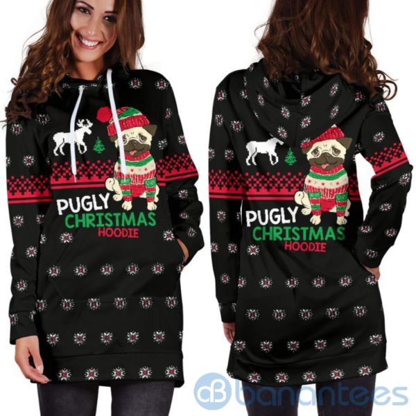 Pugly Christmas Hoodie Dress For Women Product Photo