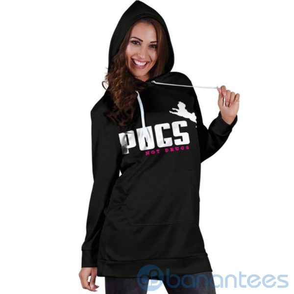 Pugs Not Drugs Hoodie Dress For Women Product Photo