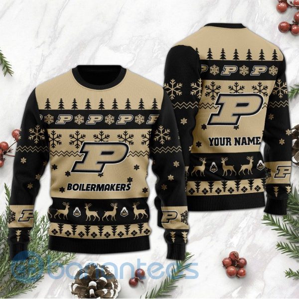 Purdue Boilermakers Custom Name Personalized Ugly Christmas 3D Sweater Product Photo