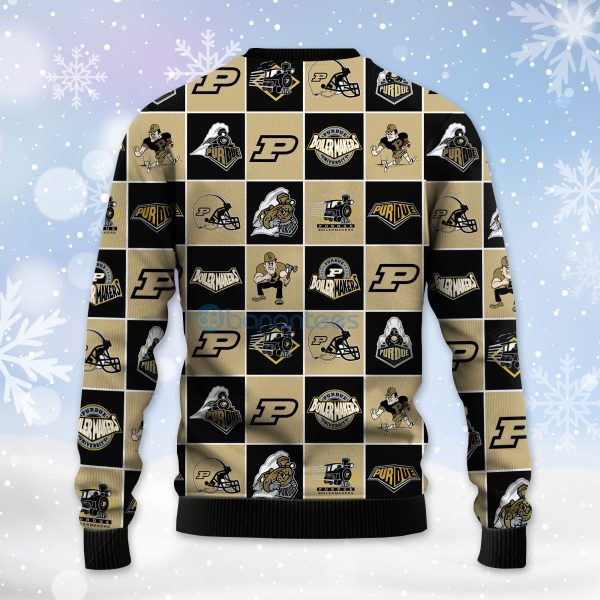 Purdue Boilermakers Football Team Logo Ugly Christmas 3D Sweater Product Photo