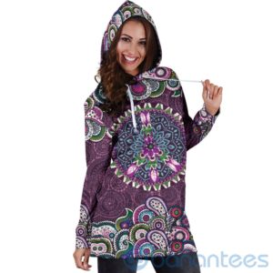 Purple Peace Mandala Hoodie Dress For Women Product Photo