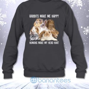 Rabbits Make Me Happy Humans Make My Head Hurt Funny Sweatshirt Product Photo