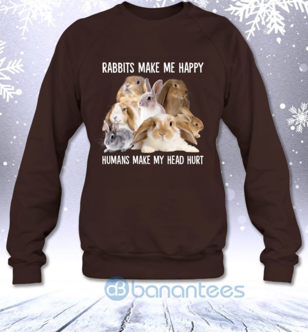Rabbits Make Me Happy Humans Make My Head Hurt Funny Sweatshirt Product Photo