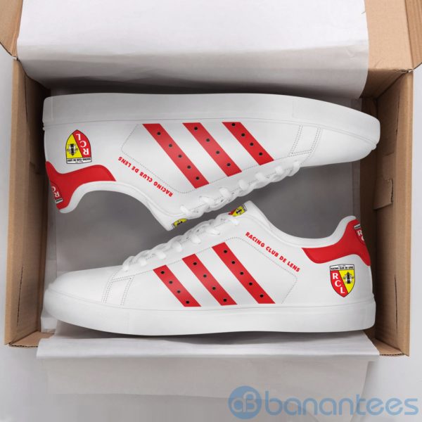 Racing Club De Lens Red Striped White Low Top Skate Shoes Product Photo