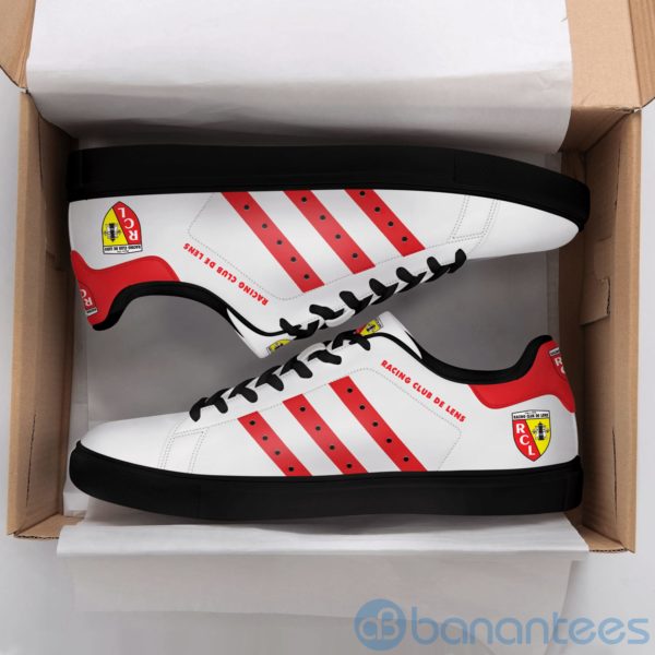 Racing Club De Lens Red Striped White Low Top Skate Shoes Product Photo