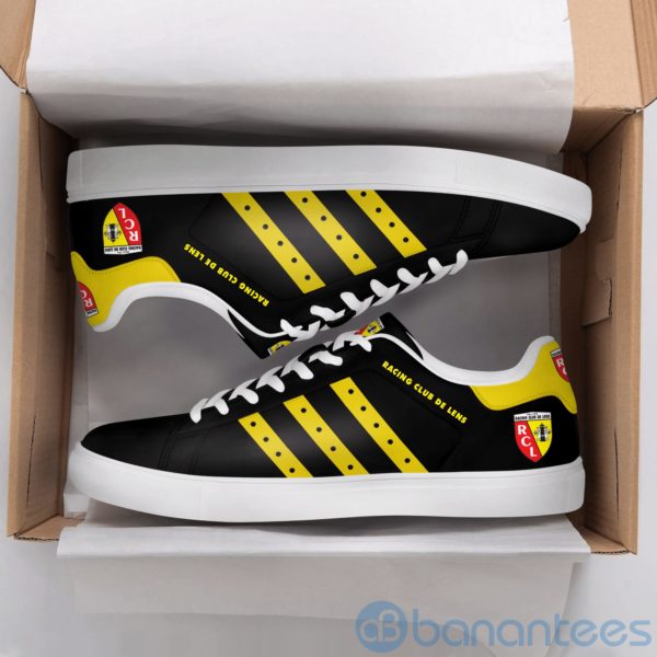 Racing Club De Lens Yellow Striped Black Low Top Skate Shoes Product Photo
