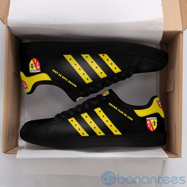 Racing Club De Lens Yellow Striped Black Low Top Skate Shoes Product Photo
