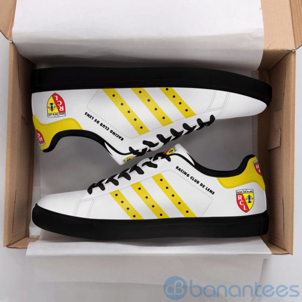 Racing Club De Lens Yellow Striped White Low Top Skate Shoes Product Photo