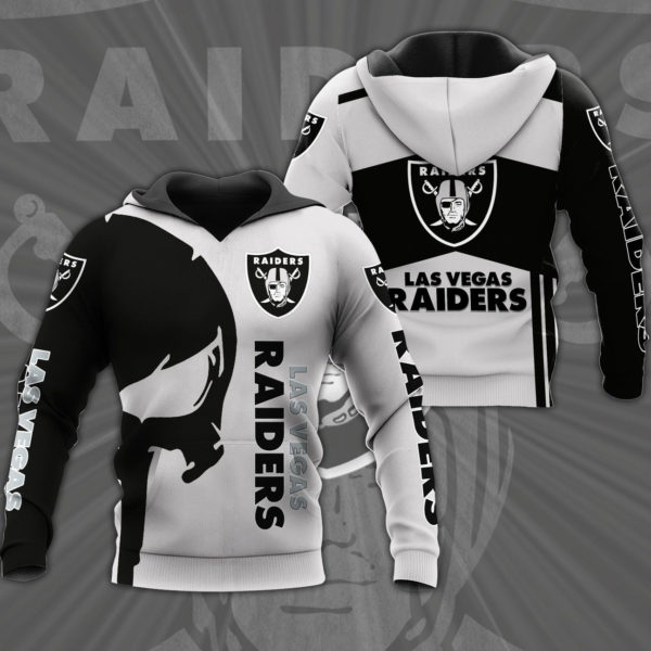 Raiders White All Over Printed Hoodies Zip Hoodies Product Photo