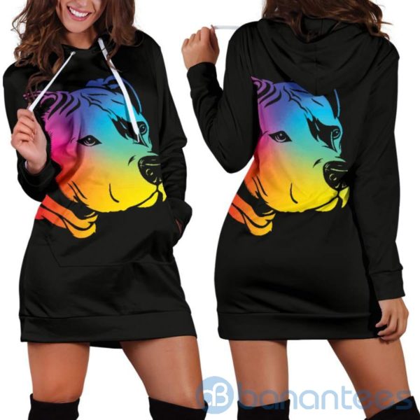 Rainbow Pit Hoodie Dress For Women Product Photo