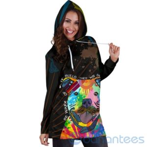 Rainbow Pitbull Hoodie Dress For Women Product Photo
