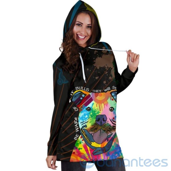 Rainbow Pitbull Hoodie Dress For Women Product Photo