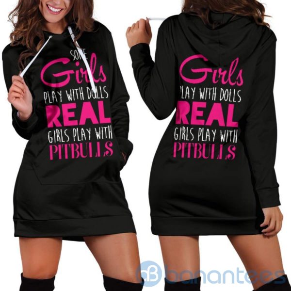 Real Girls Play With Dolls Pitbulls Hoodie Dress For Women Product Photo