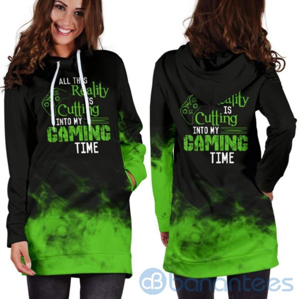 Reality Cutting Into Gaming Time Hoodie Dress For Women Product Photo